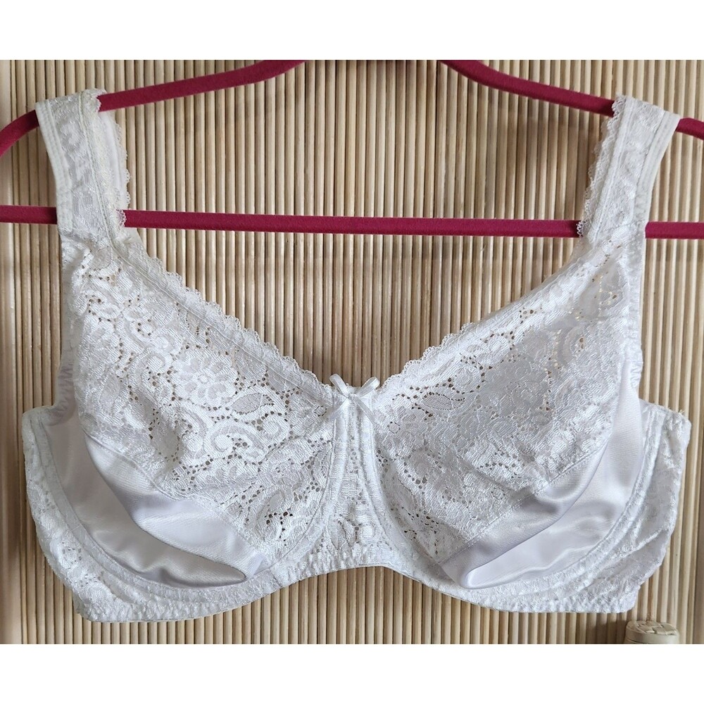 Wonderbra US Size 40D White Lace Underwire Comfort Straps Full Coverage W1909